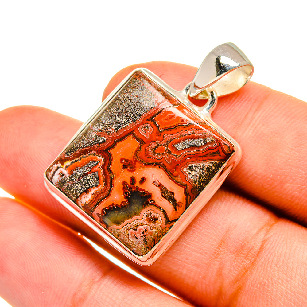 Crazy Lace Agate Pendants handcrafted by Anasilvercos - PD8993