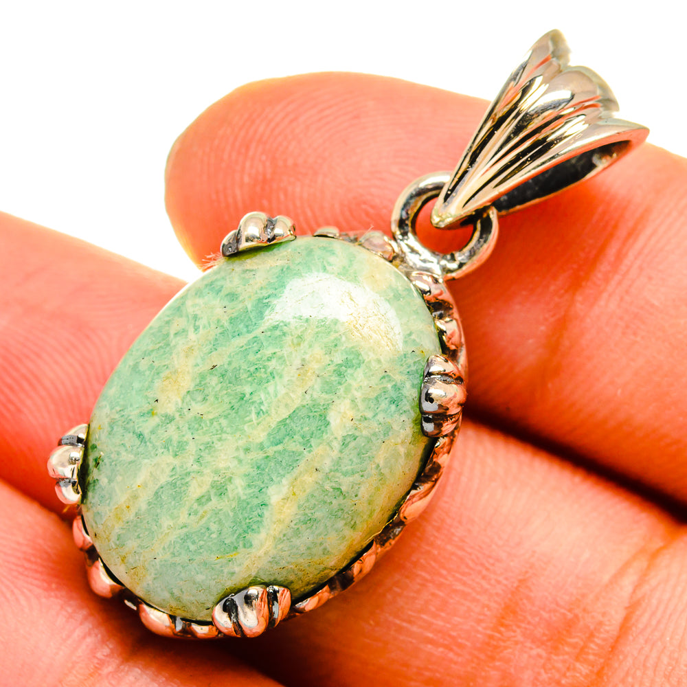Peruvian Amazonite Pendants handcrafted by Anasilvercos - PD9029