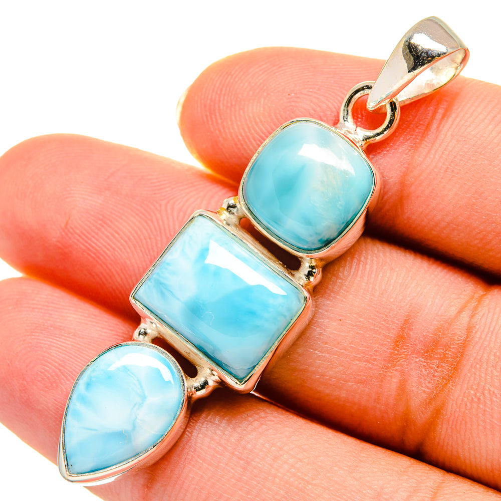 Larimar Pendants handcrafted by Anasilvercos - PD9037
