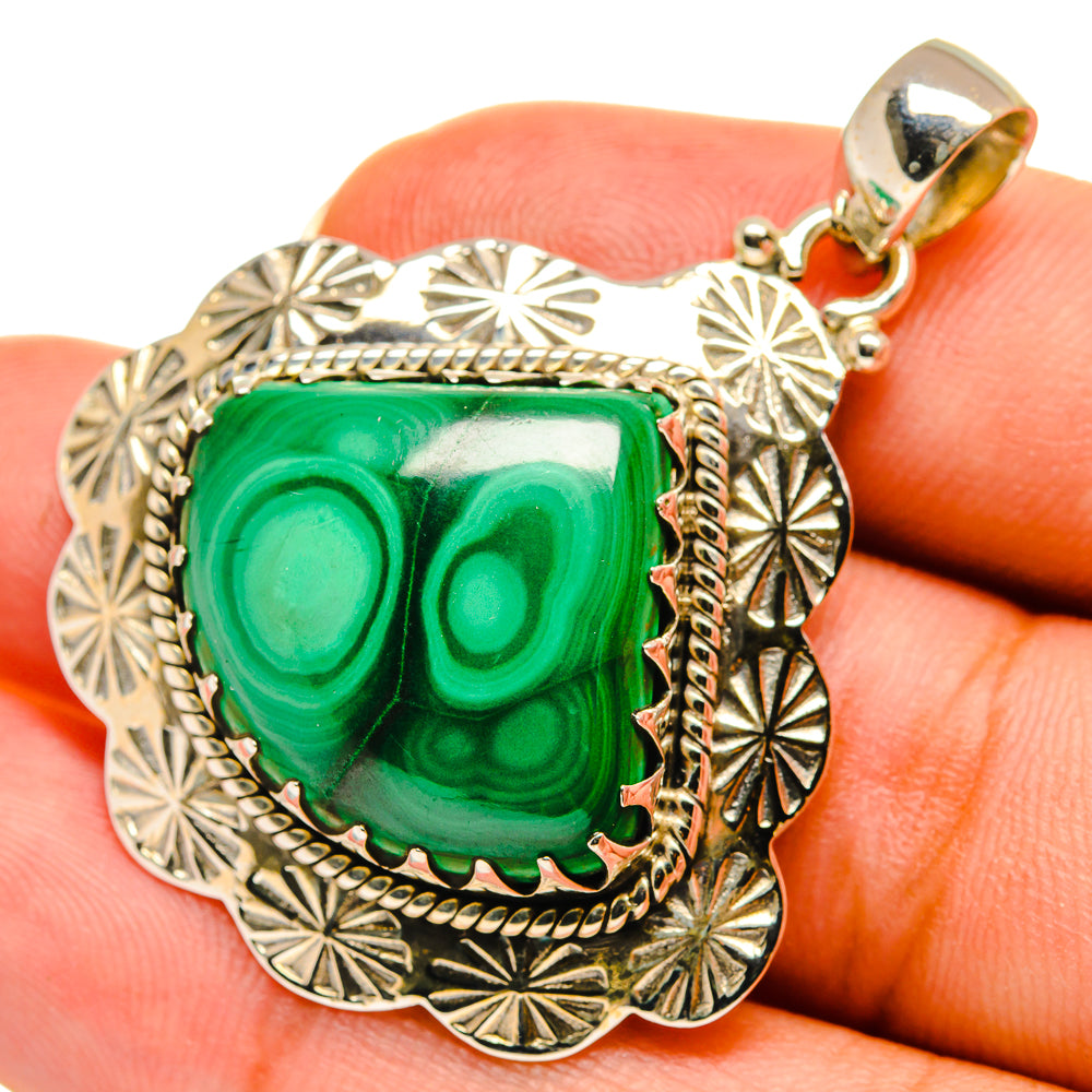 Malachite Pendants handcrafted by Anasilvercos - PD9086