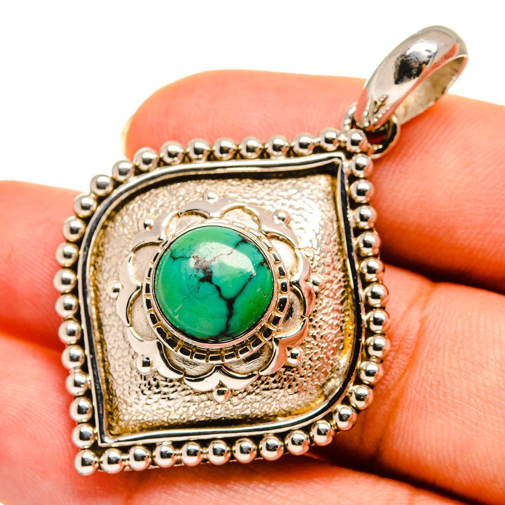 Tibetan Turquoise Pendants handcrafted by Anasilvercos - PD9087