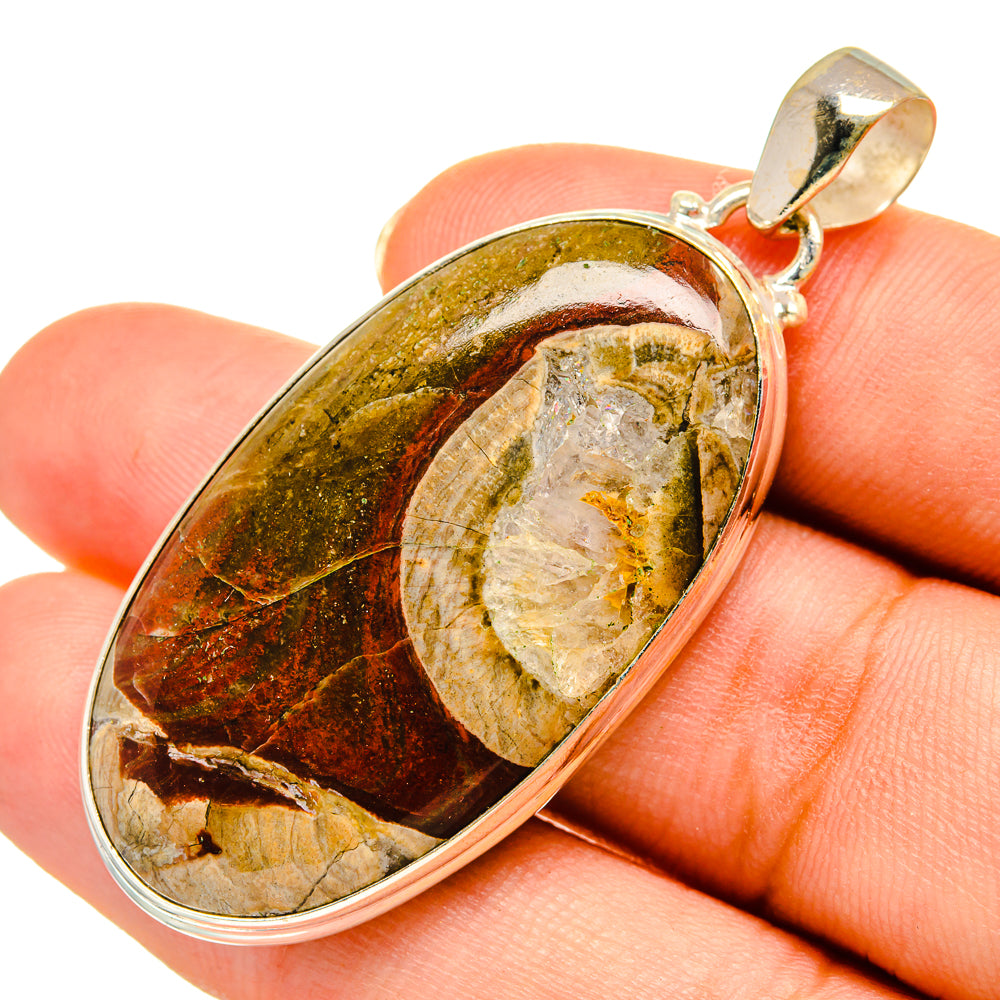 Mushroom Rhyolite Pendants handcrafted by Anasilvercos - PD9112