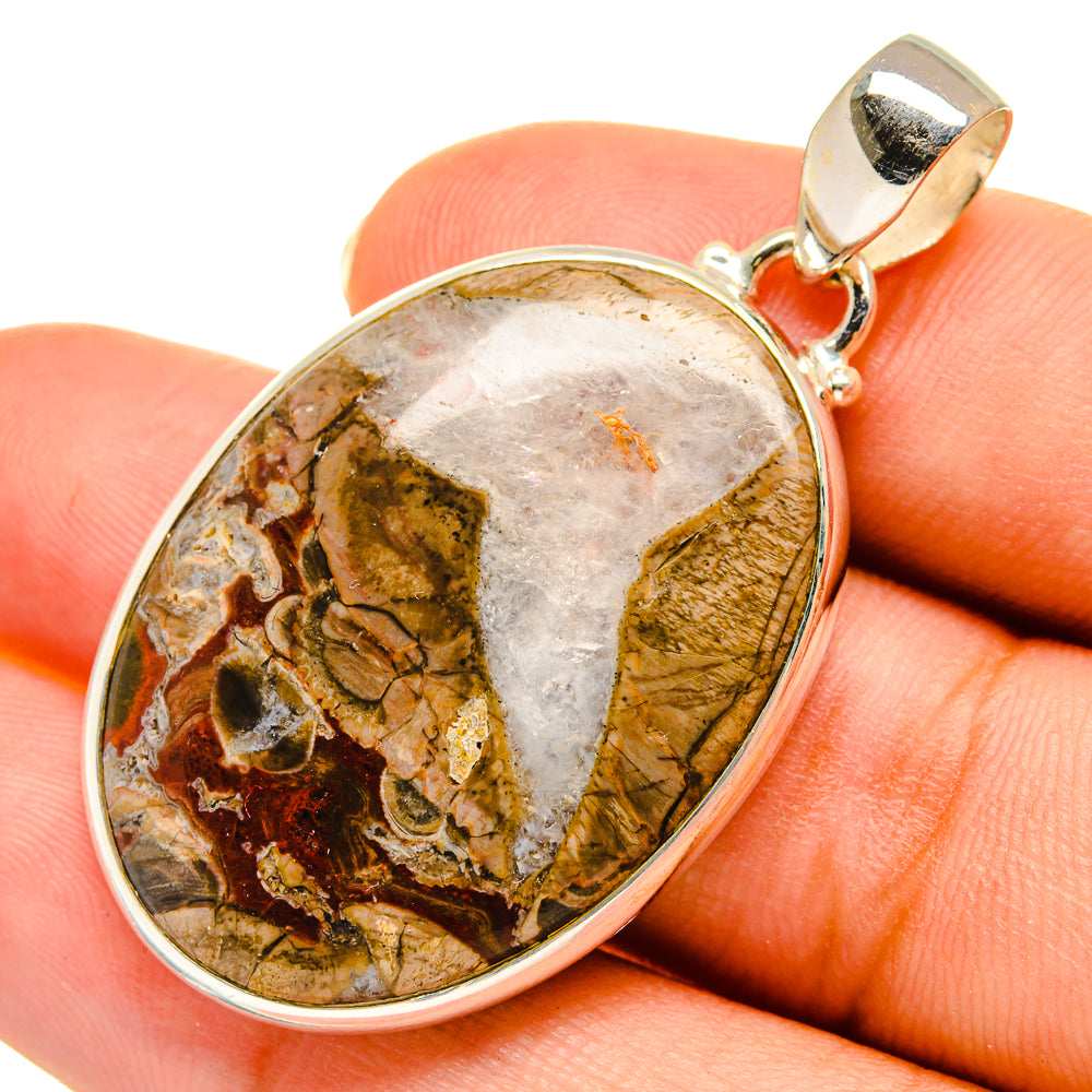 Mushroom Rhyolite Pendants handcrafted by Anasilvercos - PD9114