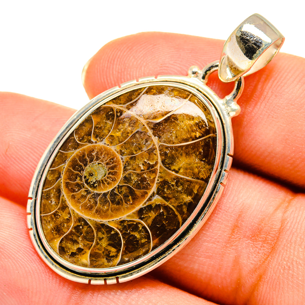 Ammonite Fossil Pendants handcrafted by Anasilvercos - PD9117