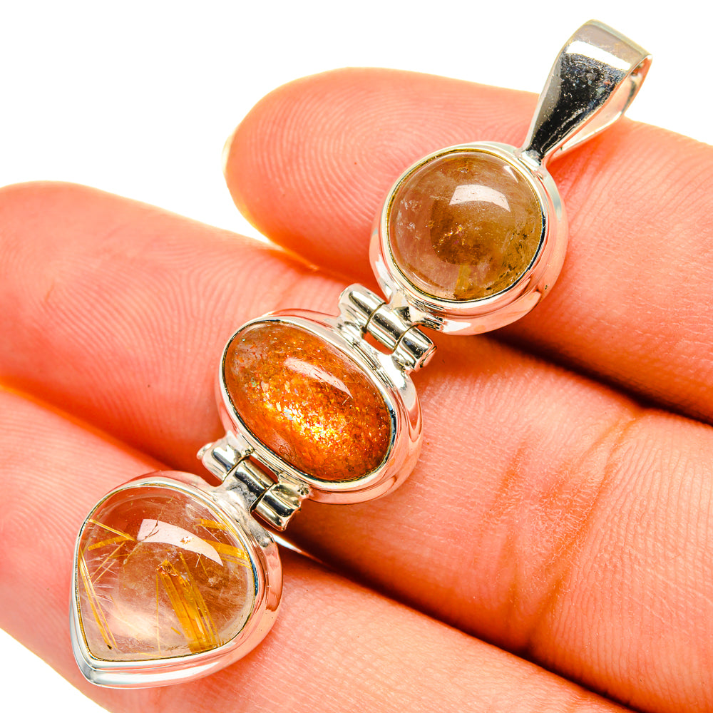 Rutilated Quartz Pendants handcrafted by Anasilvercos - PD9123