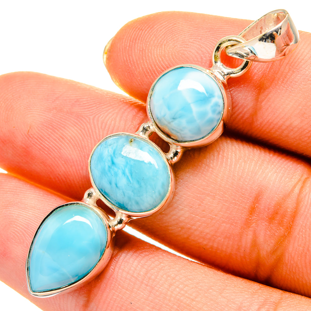 Larimar Pendants handcrafted by Anasilvercos - PD9134