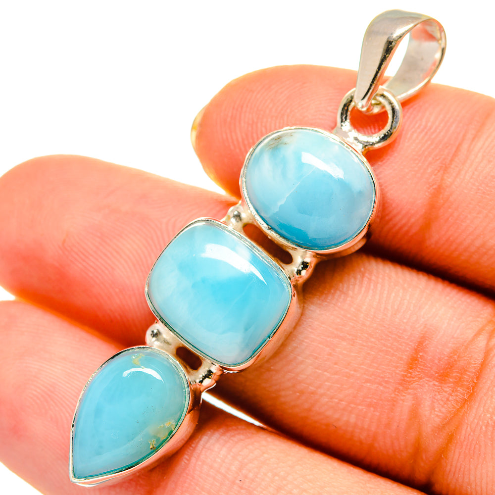Larimar Pendants handcrafted by Anasilvercos - PD9136
