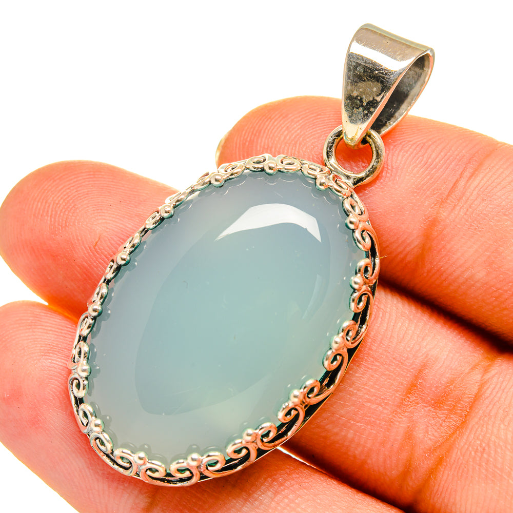 Aqua Chalcedony Pendants handcrafted by Anasilvercos - PD9164