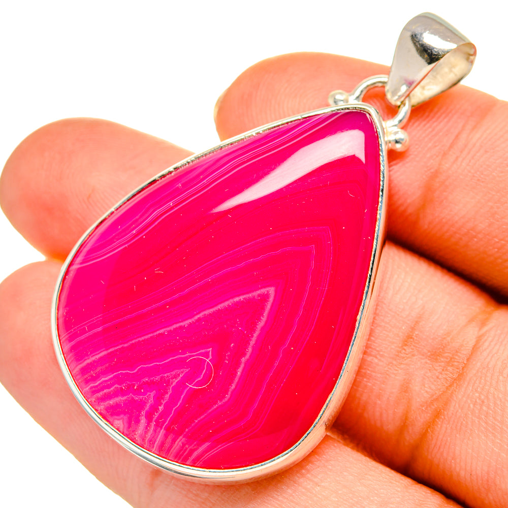 Pink Botswana Agate Pendants handcrafted by Anasilvercos - PD9173