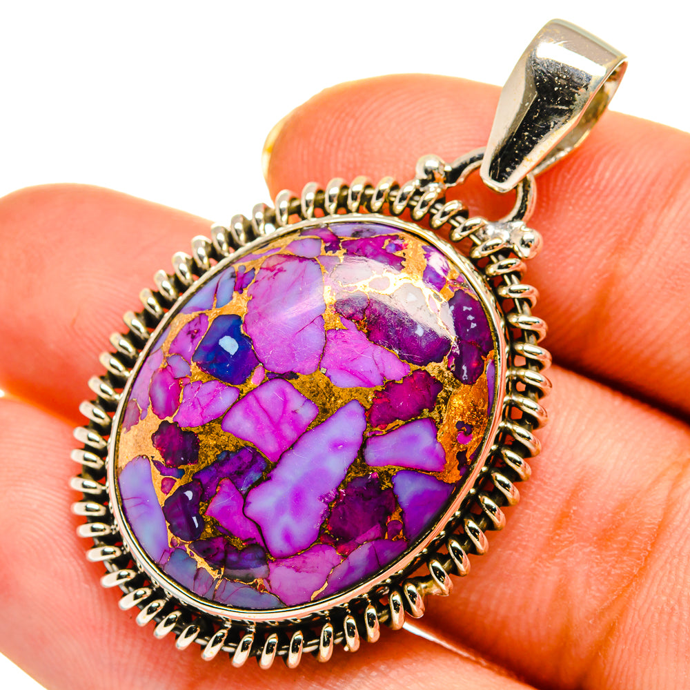 Purple Composite Turquoise Pendants handcrafted by Anasilvercos - PD9192