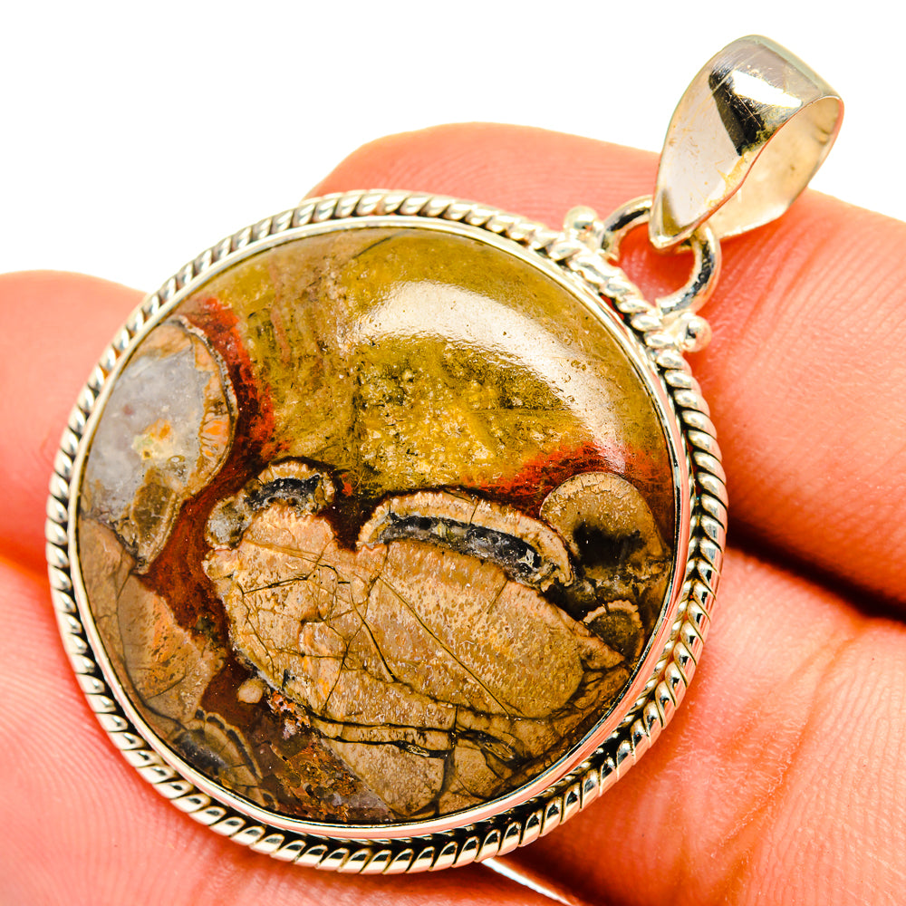 Mushroom Rhyolite Pendants handcrafted by Anasilvercos - PD9198