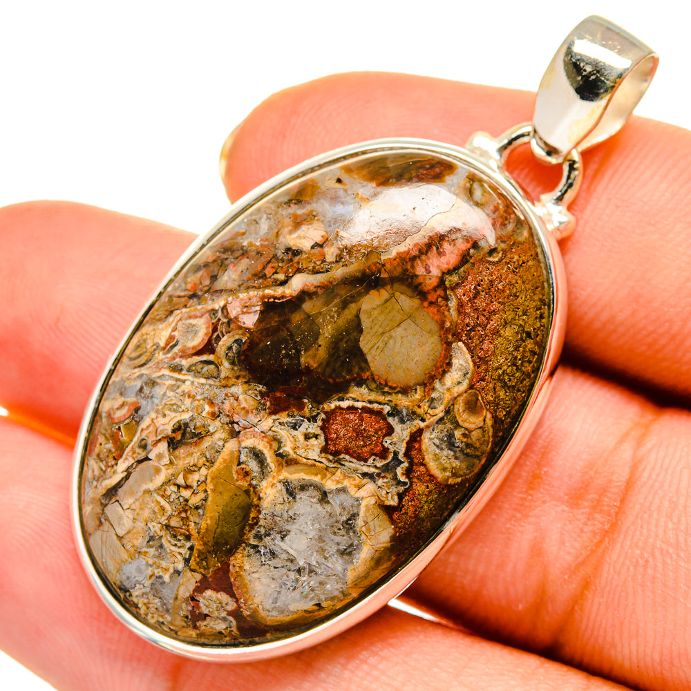 Mushroom Rhyolite Pendants handcrafted by Anasilvercos - PD9201