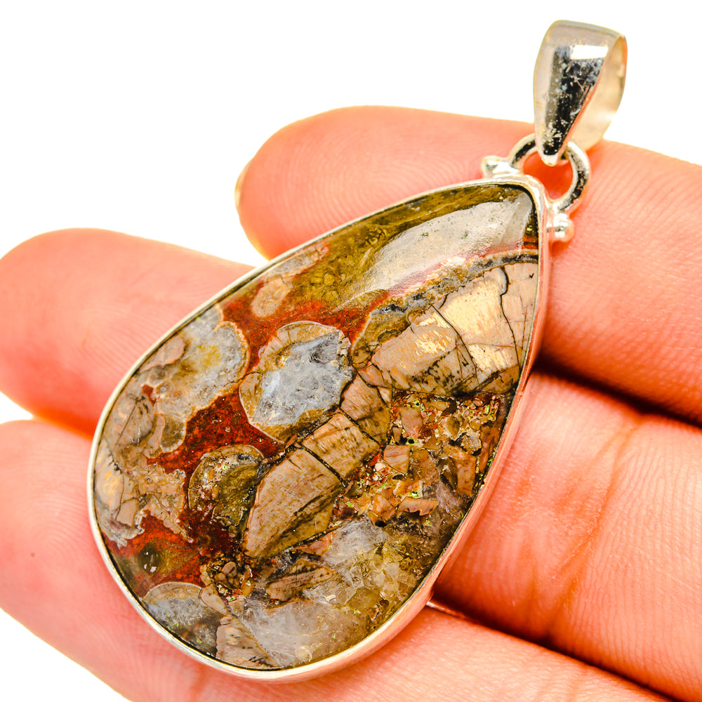 Mushroom Rhyolite Pendants handcrafted by Anasilvercos - PD9202