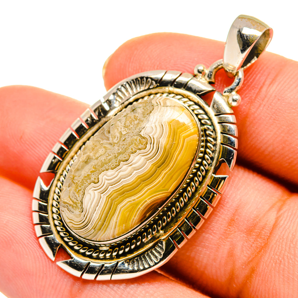 Laguna Lace Agate Pendants handcrafted by Anasilvercos - PD9203
