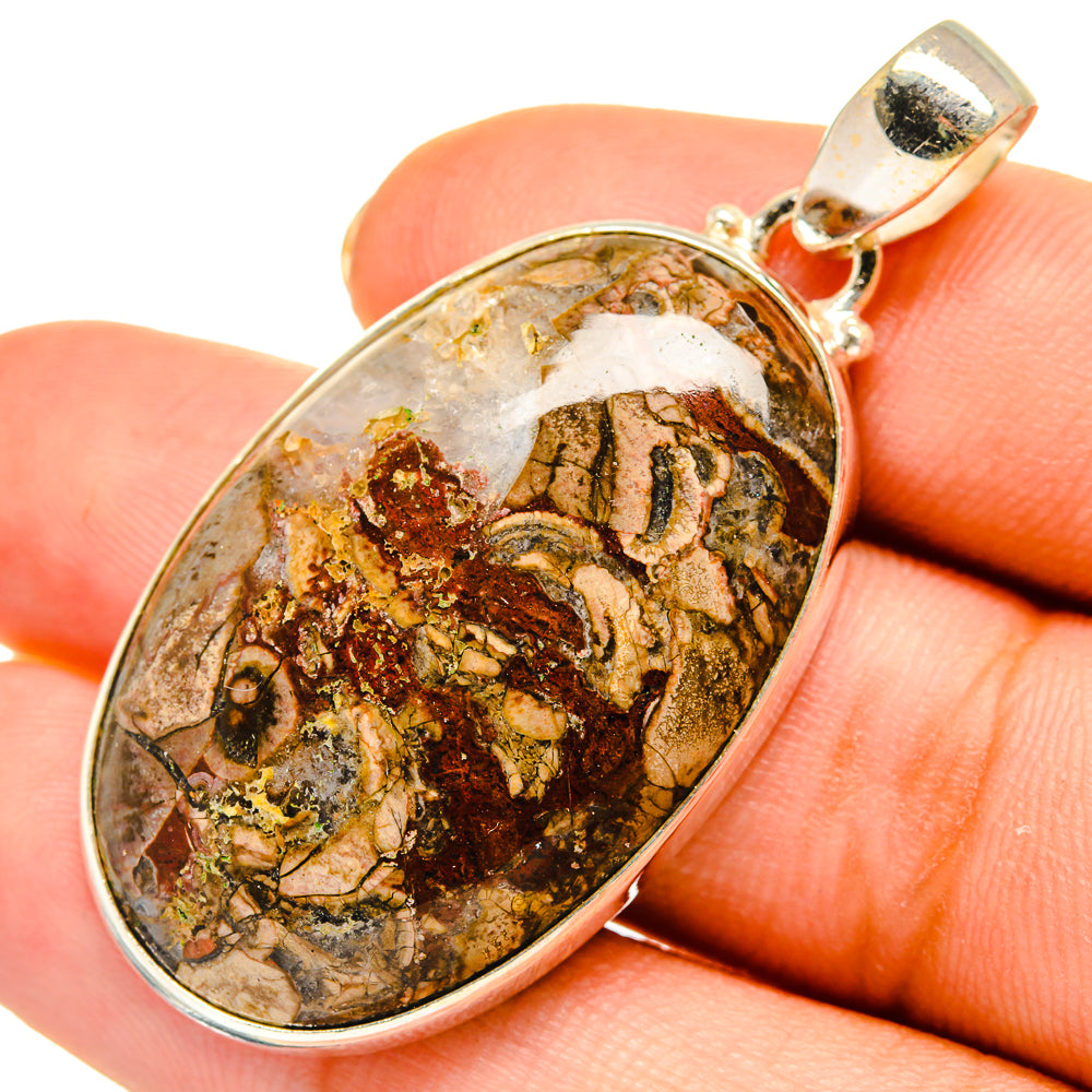 Mushroom Rhyolite Pendants handcrafted by Anasilvercos - PD9206