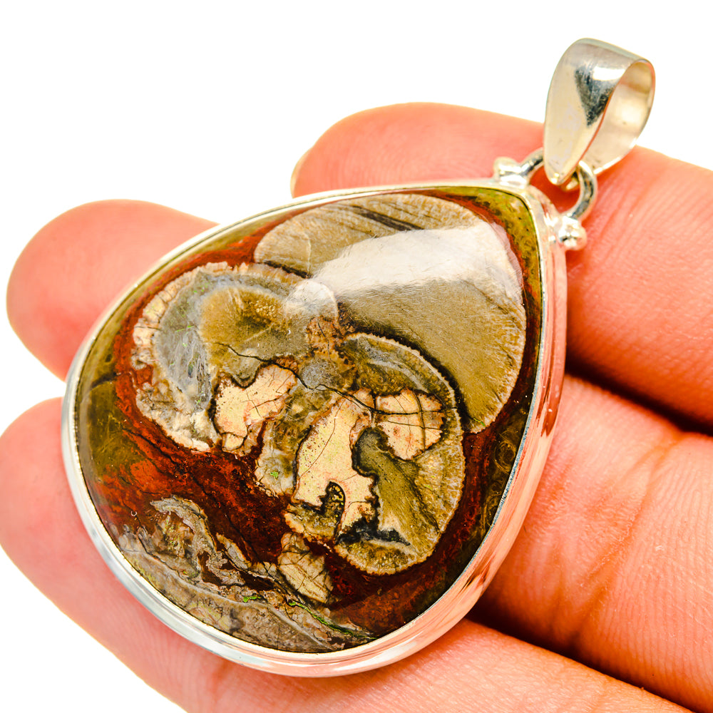 Mushroom Rhyolite Pendants handcrafted by Anasilvercos - PD9209
