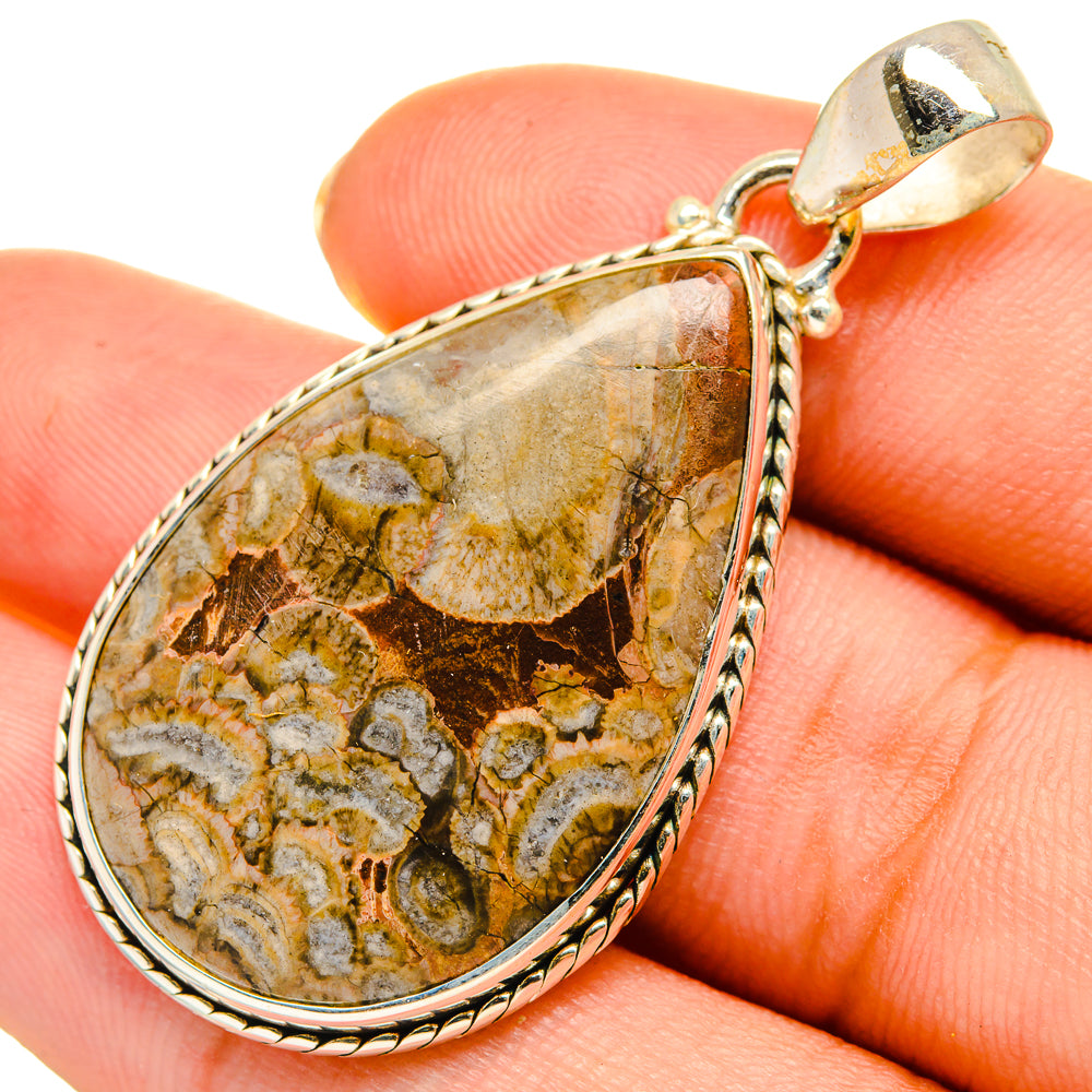 Mushroom Rhyolite Pendants handcrafted by Anasilvercos - PD9216