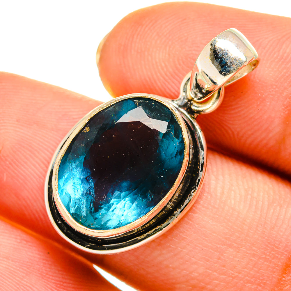 Blue Fluorite Pendants handcrafted by Anasilvercos - PD9228