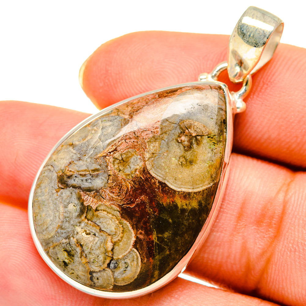 Mushroom Rhyolite Pendants handcrafted by Anasilvercos - PD9240