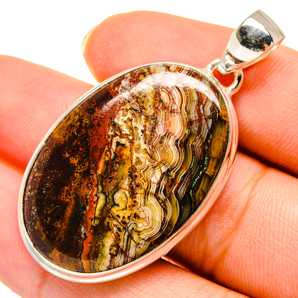 Crazy Lace Agate Pendants handcrafted by Anasilvercos - PD9244