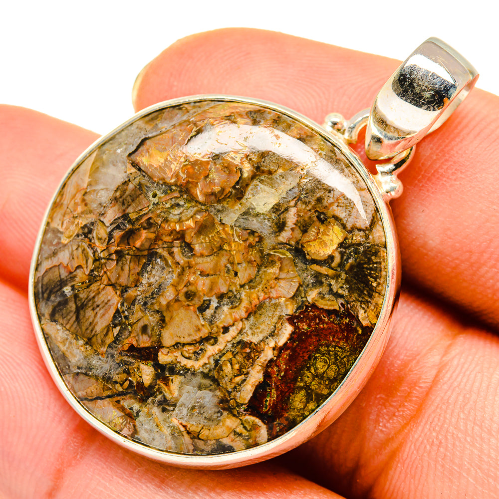 Mushroom Rhyolite Pendants handcrafted by Anasilvercos - PD9257