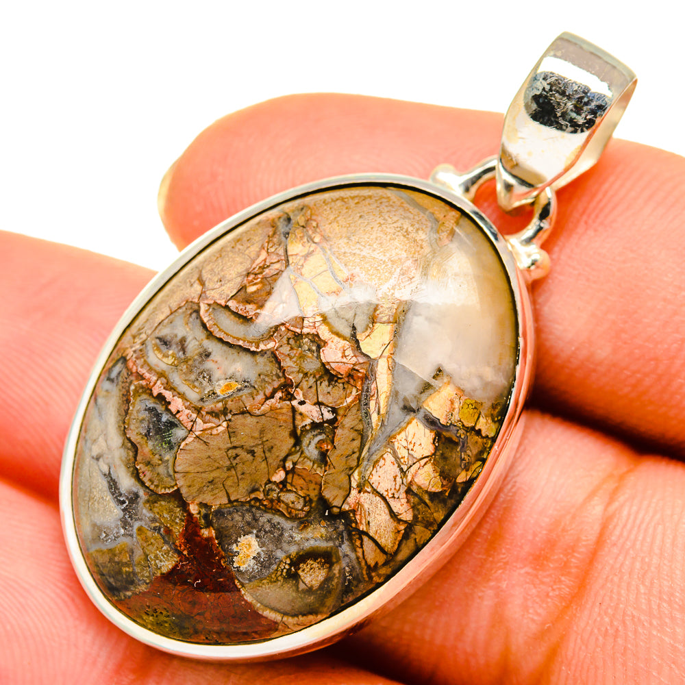 Mushroom Rhyolite Pendants handcrafted by Anasilvercos - PD9258