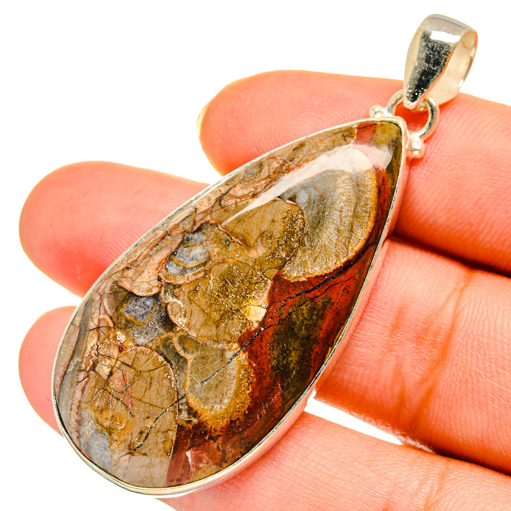 Mushroom Rhyolite Pendants handcrafted by Anasilvercos - PD9275