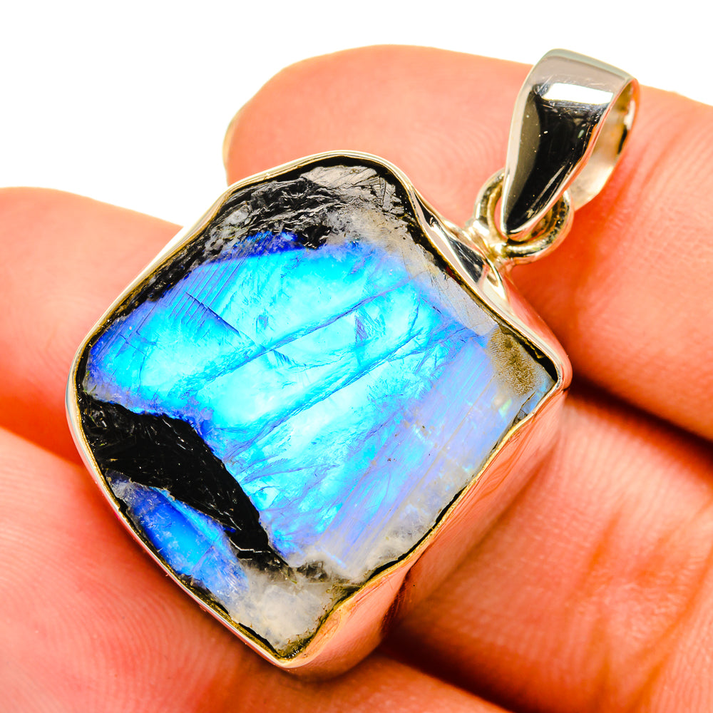 Rainbow Moonstone Pendants handcrafted by Anasilvercos - PD9312