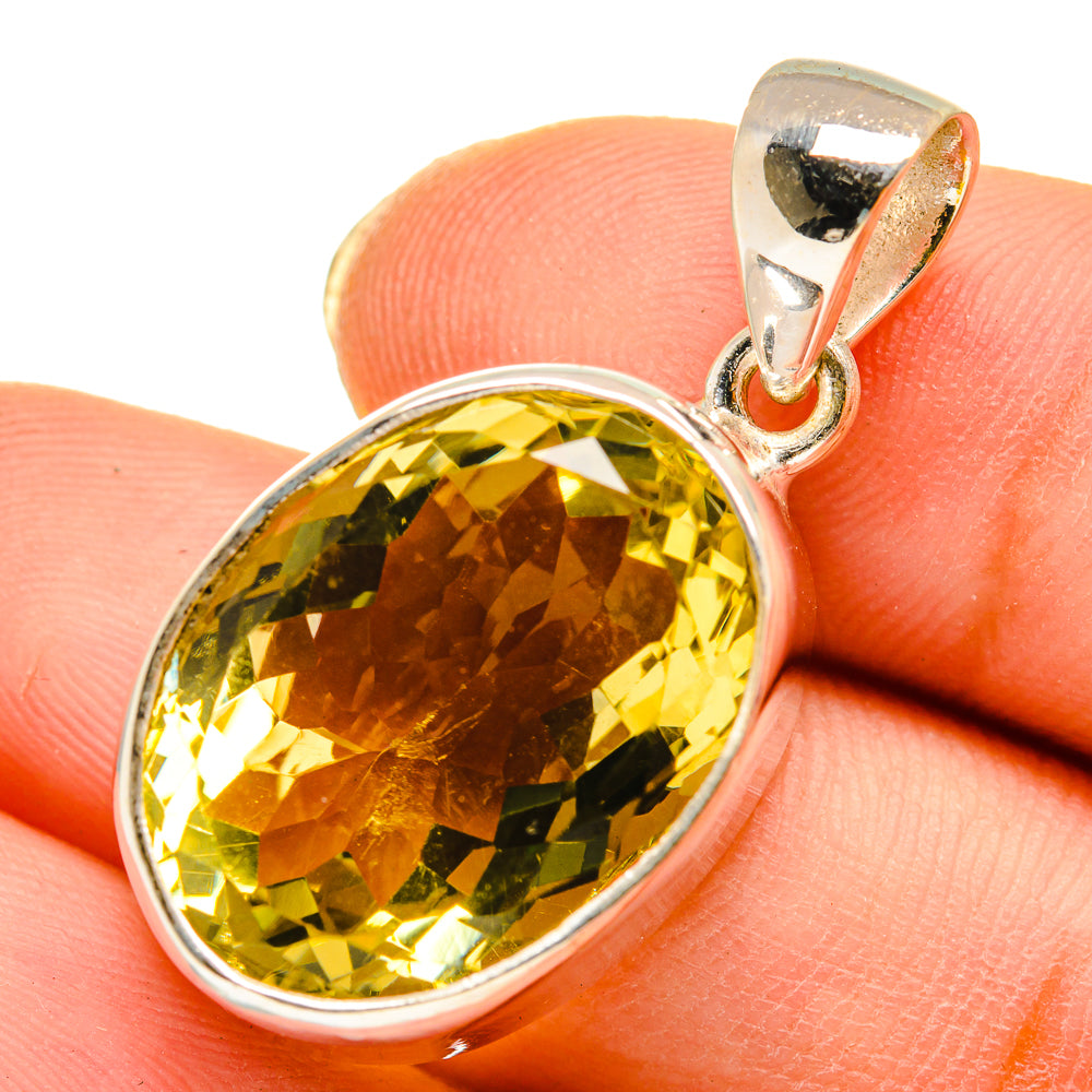 Lemon Quartz Pendants handcrafted by Anasilvercos - PD9470