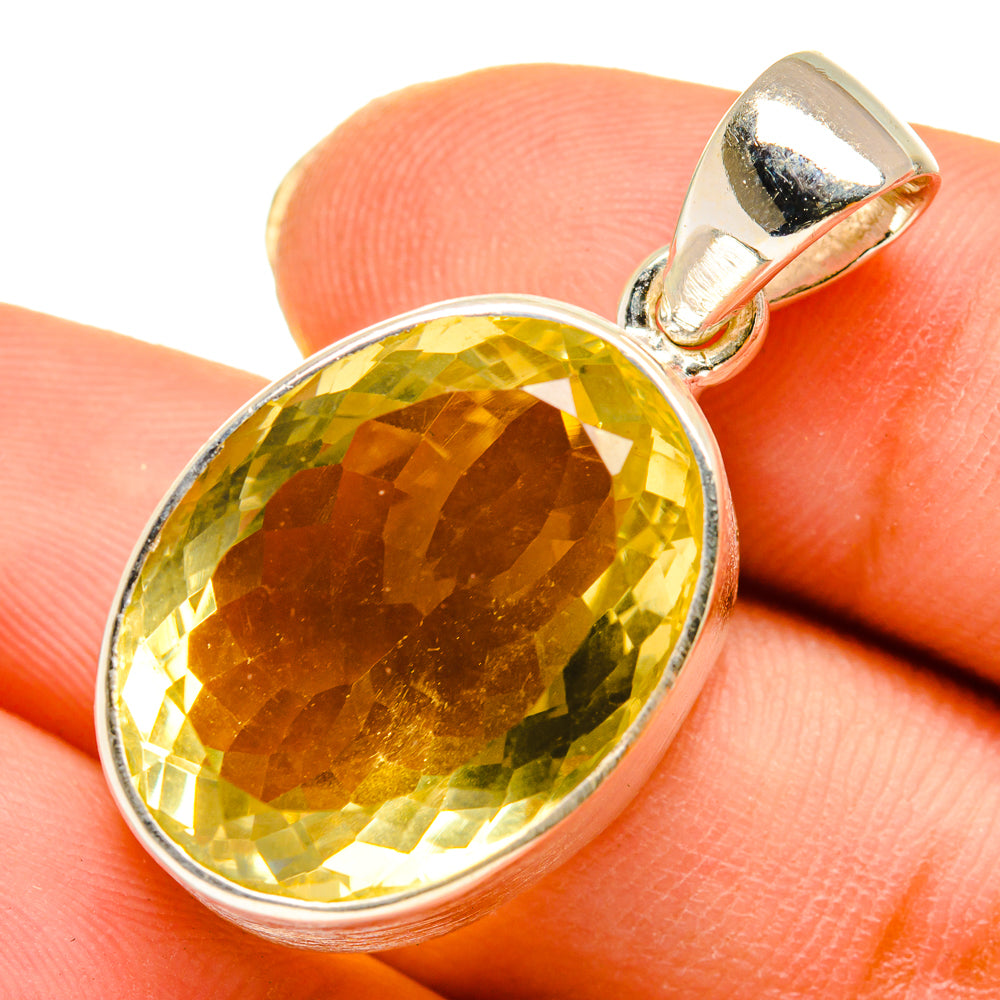 Lemon Quartz Pendants handcrafted by Anasilvercos - PD9473
