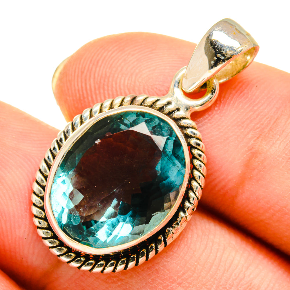 Blue Topaz Pendants handcrafted by Anasilvercos - PD9474