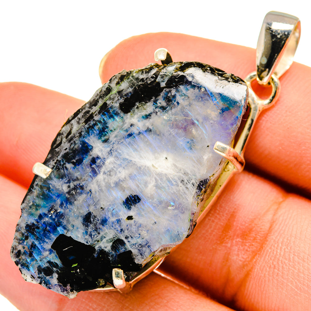 Rainbow Moonstone Pendants handcrafted by Anasilvercos - PD9487