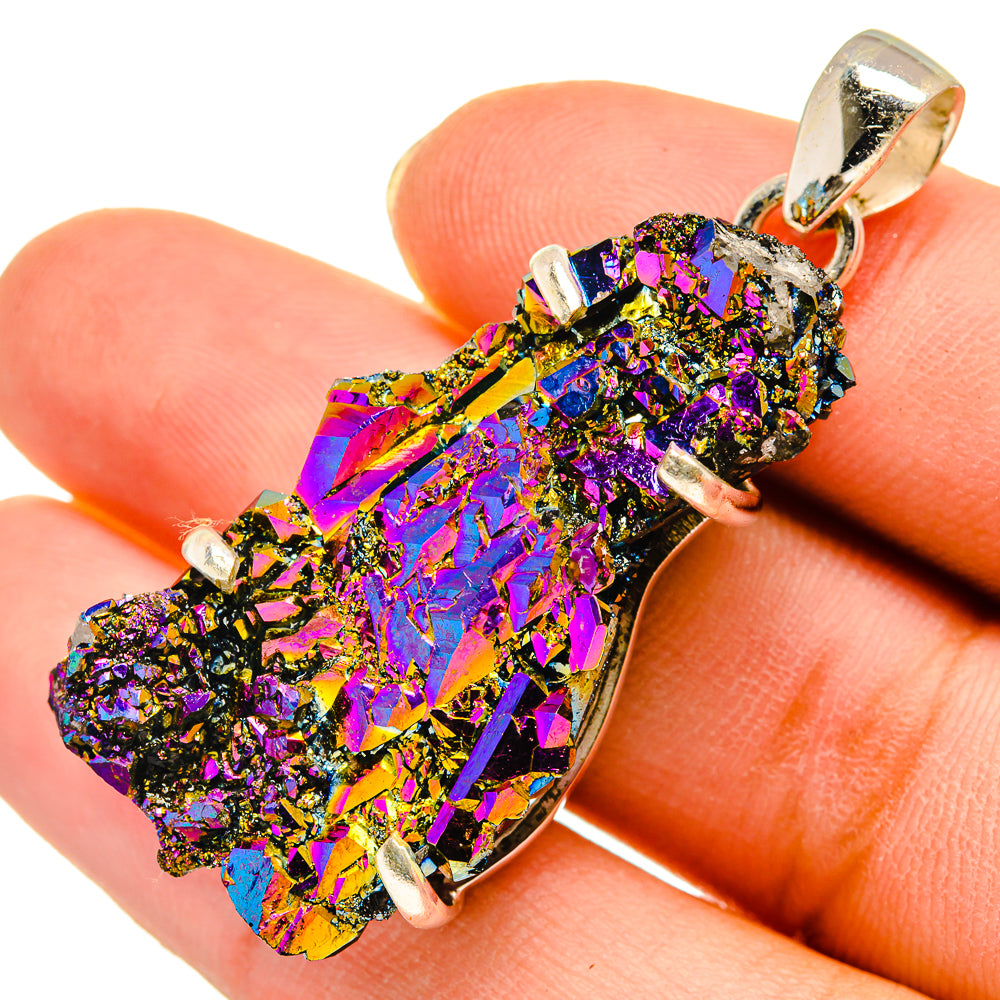 Titanium Sunshine Druzy Pendants handcrafted by Anasilvercos - PD9499