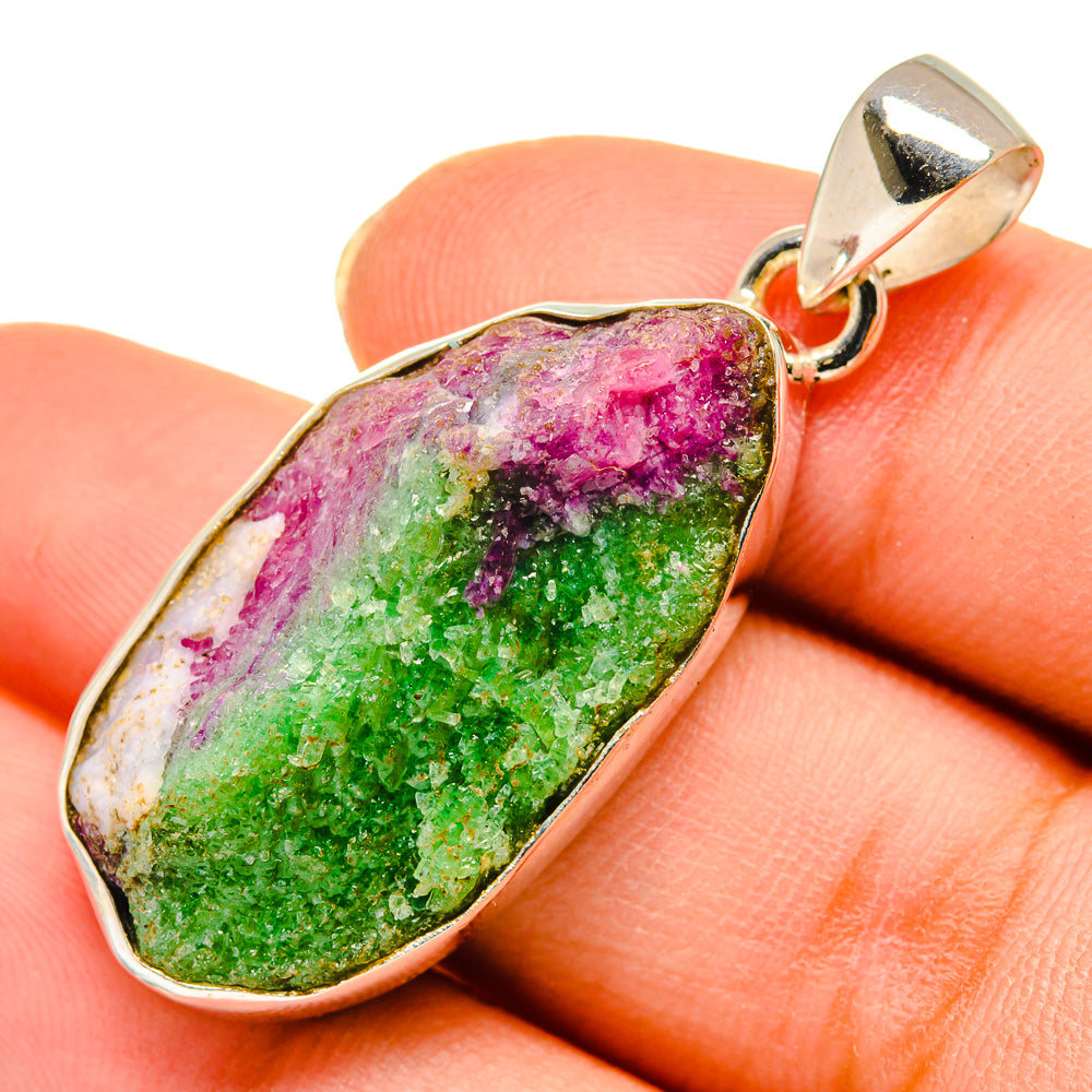 Ruby Zoisite Pendants handcrafted by Anasilvercos - PD9502