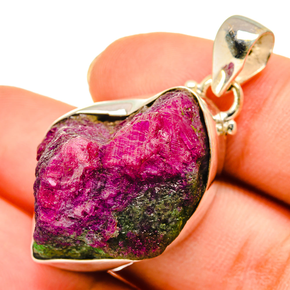 Ruby Zoisite Pendants handcrafted by Anasilvercos - PD9503