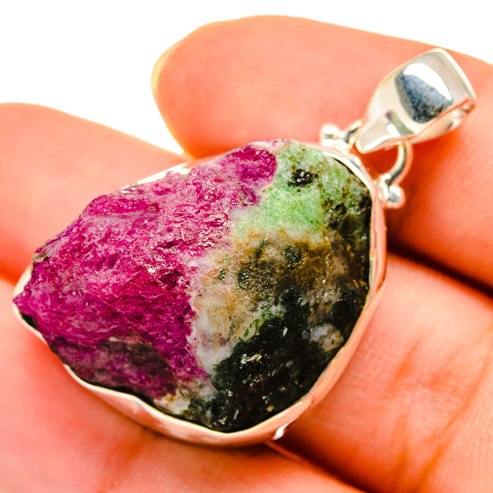 Ruby Zoisite Pendants handcrafted by Anasilvercos - PD9504
