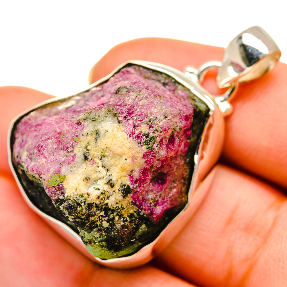 Ruby Zoisite Pendants handcrafted by Anasilvercos - PD9507
