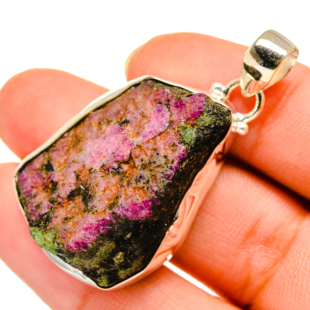 Ruby Zoisite Pendants handcrafted by Anasilvercos - PD9508