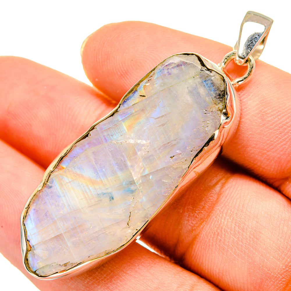Rainbow Moonstone Pendants handcrafted by Anasilvercos - PD9509