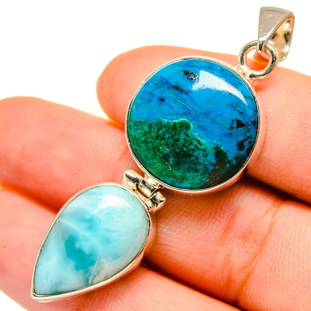 Chrysocolla Pendants handcrafted by Anasilvercos - PD9526