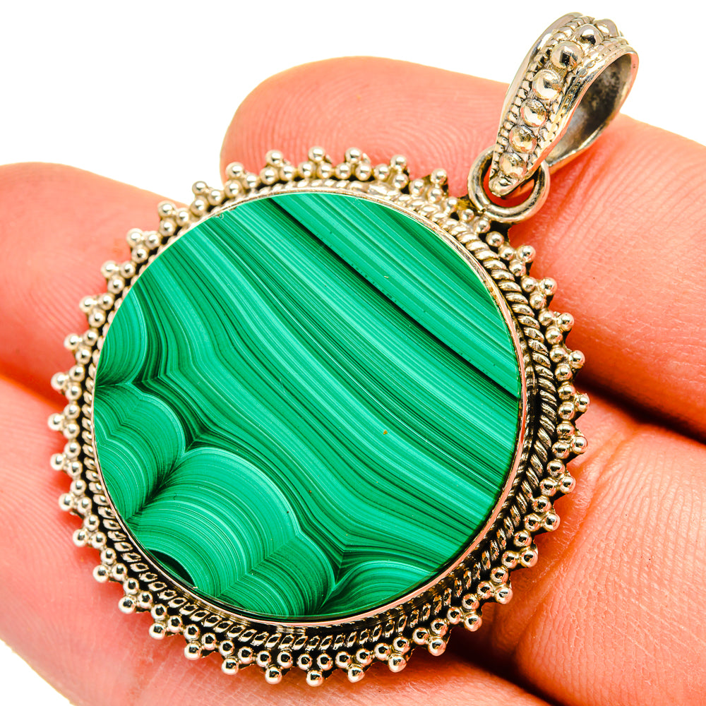 Malachite Pendants handcrafted by Anasilvercos - PD9548