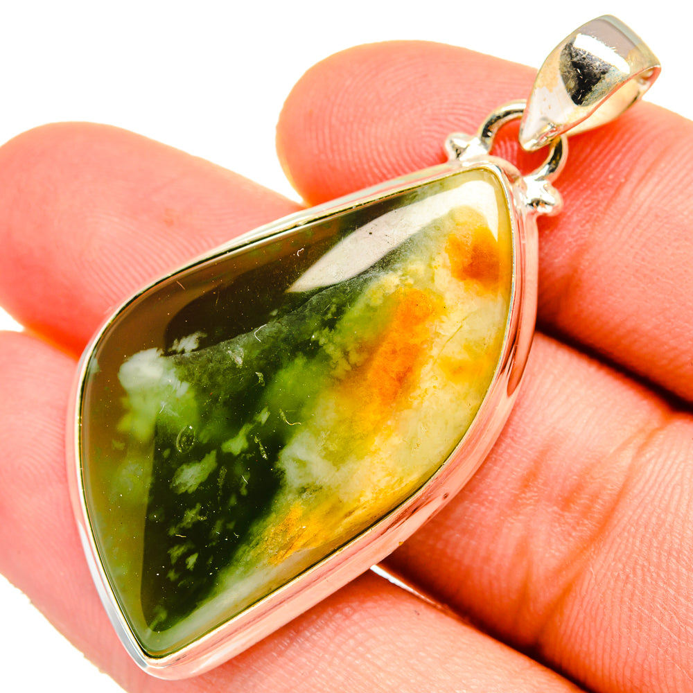 Australian Green Opal Pendants handcrafted by Anasilvercos - PD9556