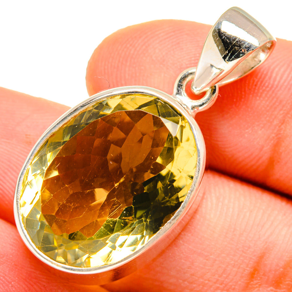 Lemon Quartz Pendants handcrafted by Anasilvercos - PD9581