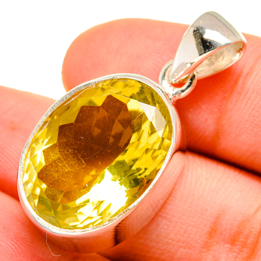 Lemon Quartz Pendants handcrafted by Anasilvercos - PD9582