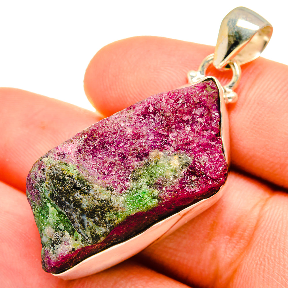 Ruby Zoisite Pendants handcrafted by Anasilvercos - PD9594