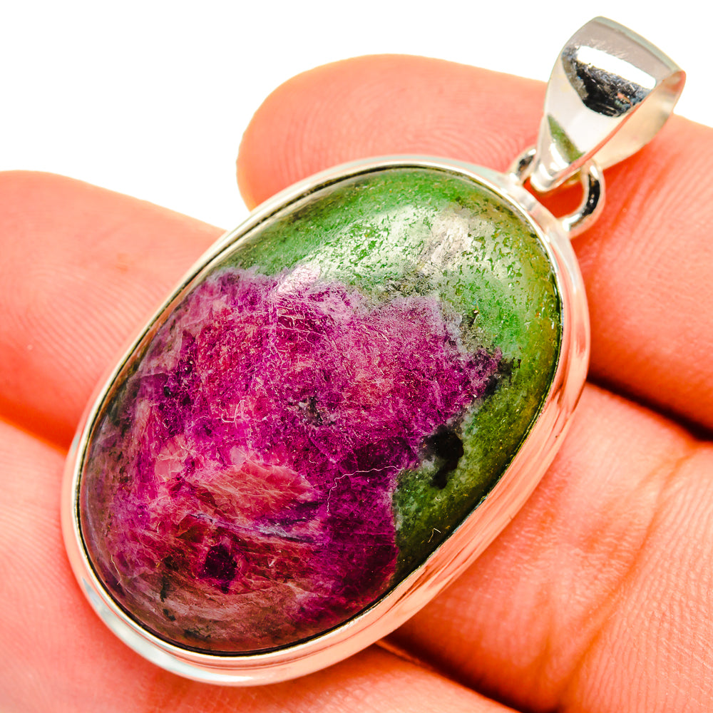 Ruby Zoisite Pendants handcrafted by Anasilvercos - PD9596