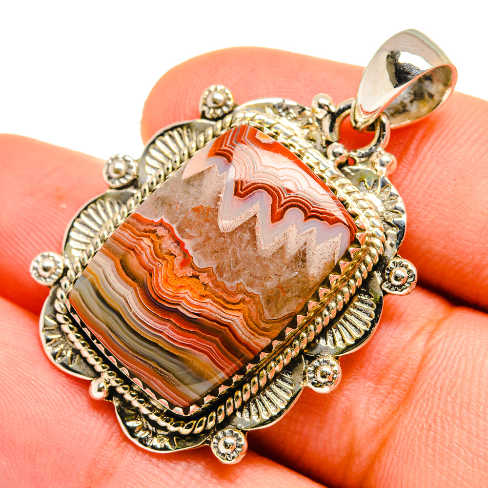 Crazy Lace Agate Pendants handcrafted by Anasilvercos - PD9600