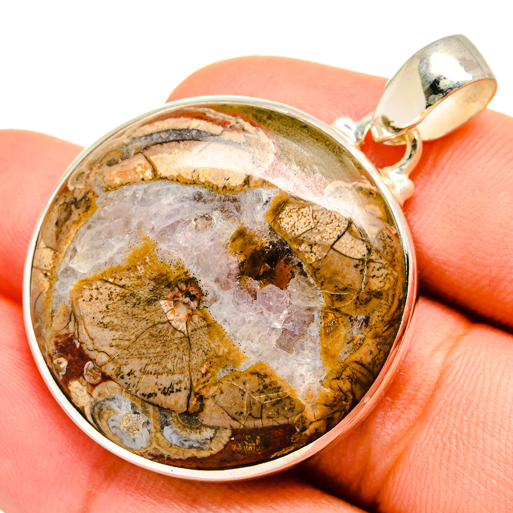 Mushroom Rhyolite Pendants handcrafted by Anasilvercos - PD9602