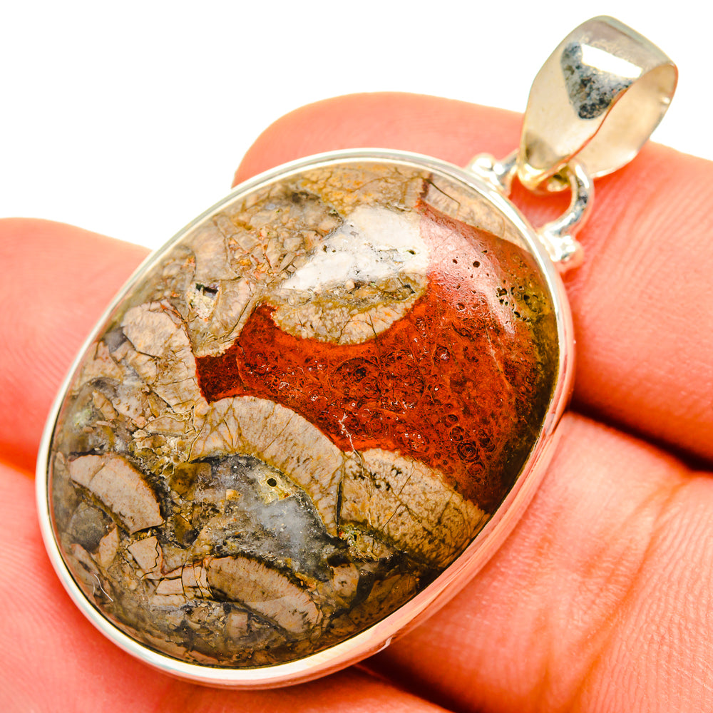 Mushroom Rhyolite Pendants handcrafted by Anasilvercos - PD9603