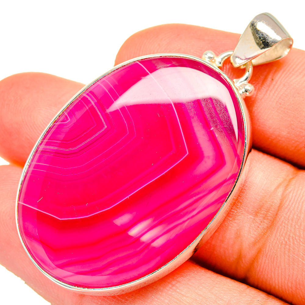 Pink Botswana Agate Pendants handcrafted by Anasilvercos - PD9616